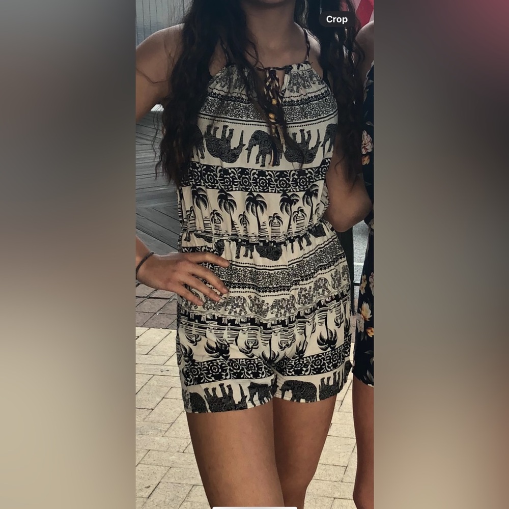 Romper, black and white